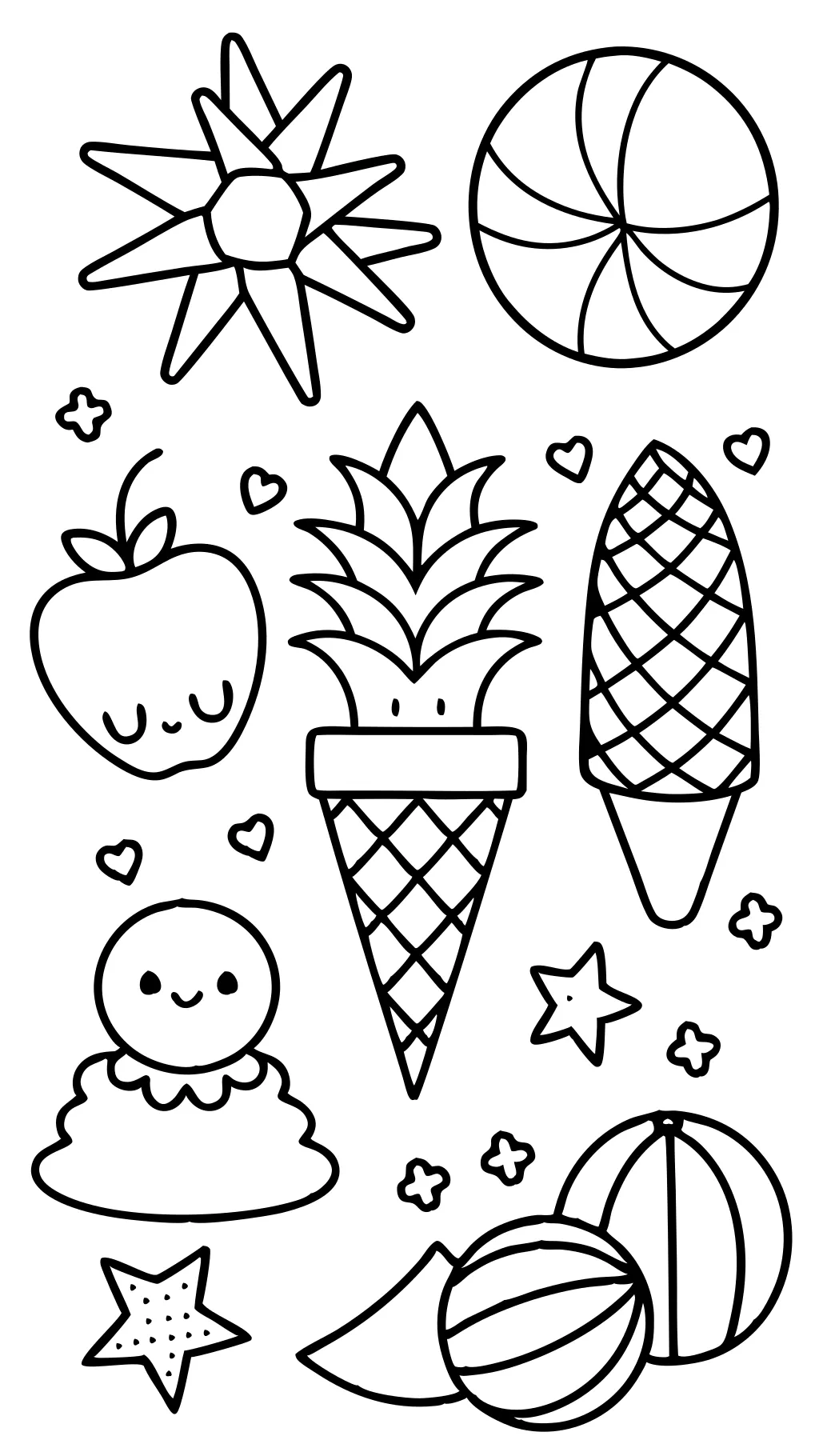 free printable simple summer coloring pages